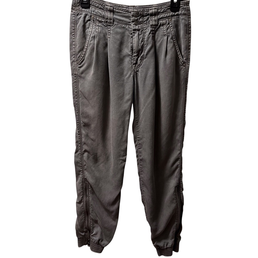7 For All Mankind Cargo Pants Jeans Women's Size 24 Gray Pockets Zipper Ankle